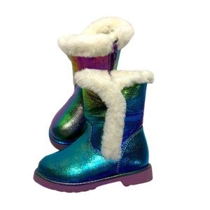 Iridescent purple toddler girl boots by Jessica Carlyle. Toddler size 8